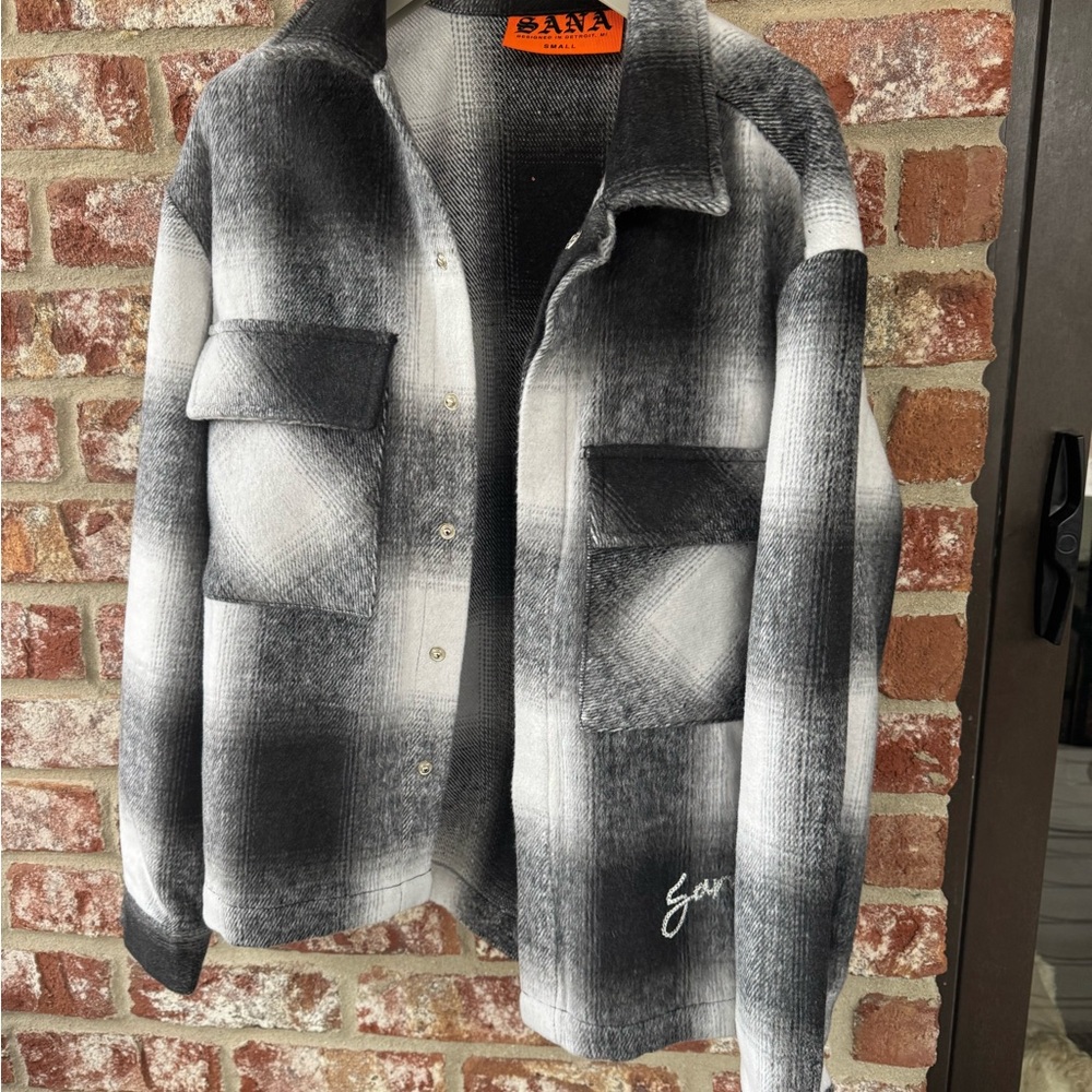 a.n.a Black and White Checkered Jacket